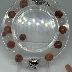 Moonstone and Sunstone beaded bracelet
